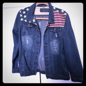 Distressed denim jacket
